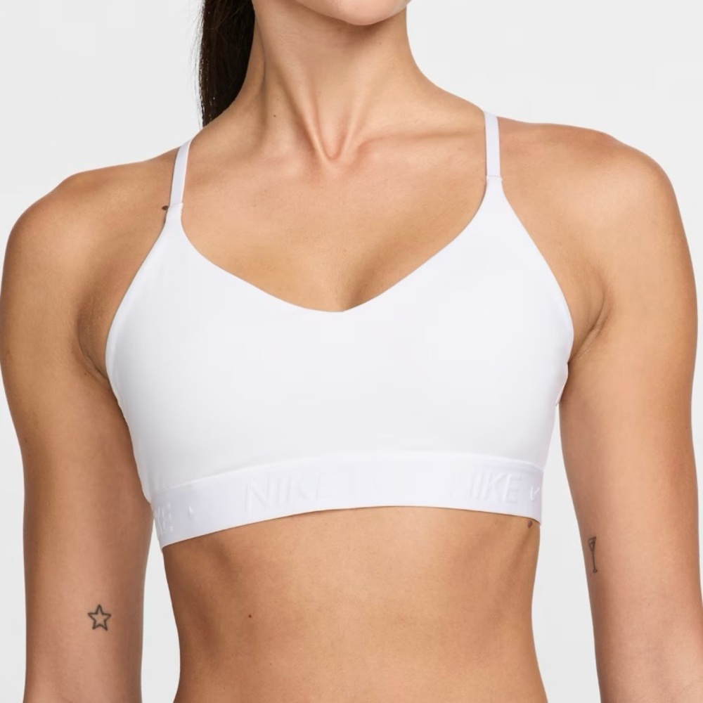 Nike Indy Light Support Padded Adjustable Sports Bra White Size XS - Picture 2 of 4